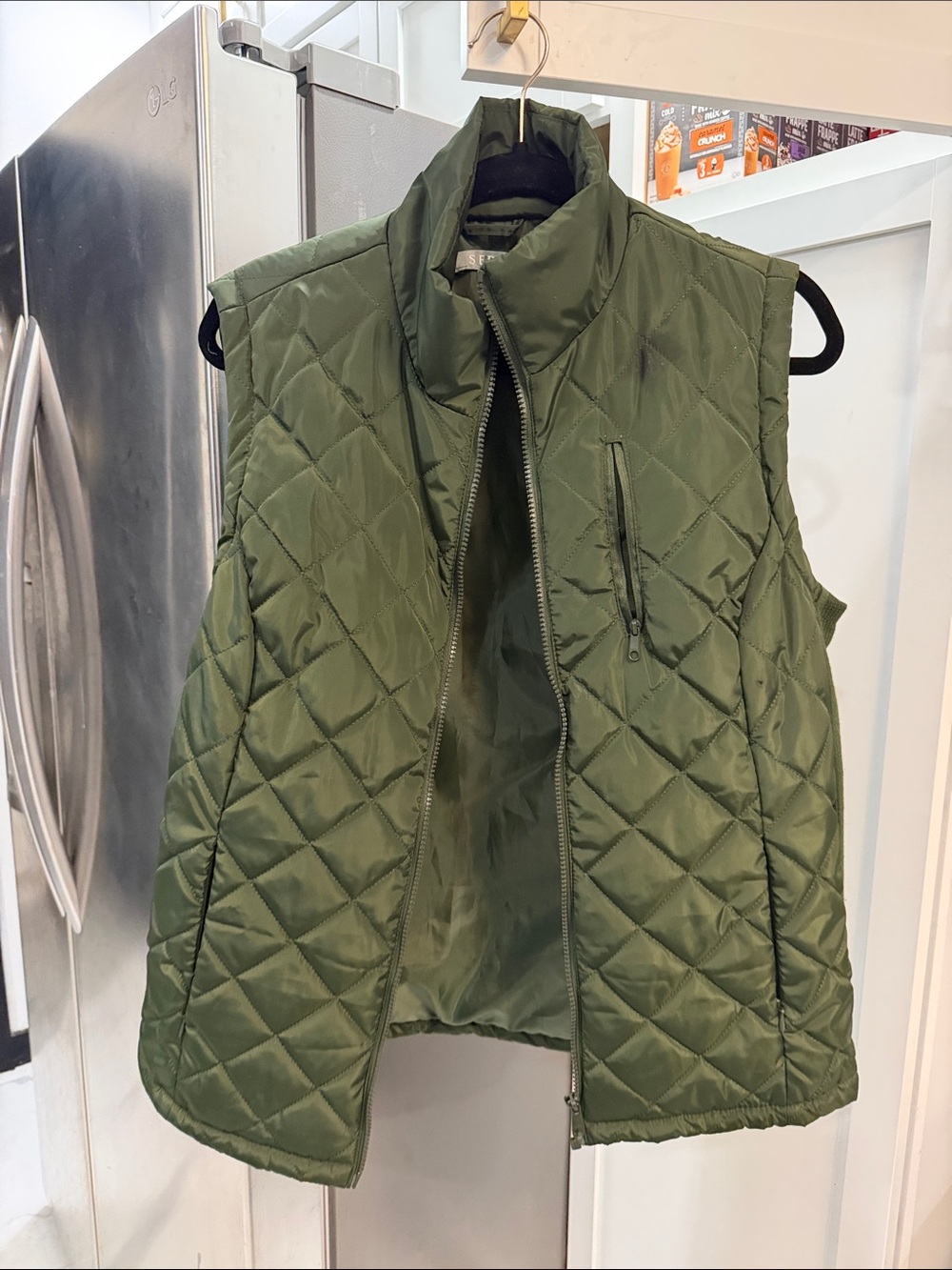 Quilted Olive Green Women’s Vest - Unbranded